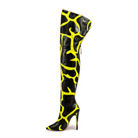 Pointed-toe Stiletto-heeled Over-the-knee Boots For Women