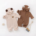 Baby Cartoon Bear Jumpsuit Boys And Girls Waffle