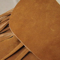 Matte Cowhide Suede Tassel Drawstring Backpack
