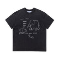 Hand-painted Abstract Elephant Printed T-shirt Men