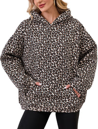 Women's Fashionable Printed Camouflage Maple Leaf Hoodie Top