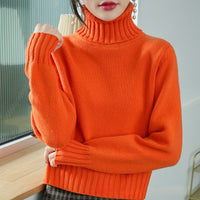 Women's High-neck Loose Slim-fit Lapel Wool Sweater Base Layer
