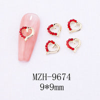Glass New Year Nail Ornament Red Bow Accessories
