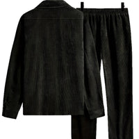 Men's Long Sleeve Lapel Shirt Trousers Suit