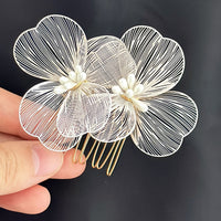 Bridal Headdress Super Fairy Golden Flower Comb