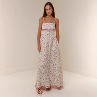 Casual Fashion Linen Printed Slip Dress