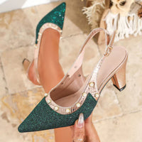 Womens Fashion Plus-Size Pointed-Toe High-Heel Sandals