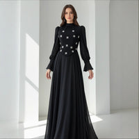Two-piece Snowflake-diamond Long-sleeve Elegant Figure-flattering Slimming Dress