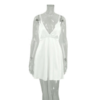 White Camisole Sexy Sleep Dress Loose-fit Sexy Loungewear Lace-up Spring Jumpsuit Pajamas