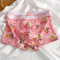 Printing Stylish Cotton Breathable Men's Underwear Cute Cartoon For Teenagers