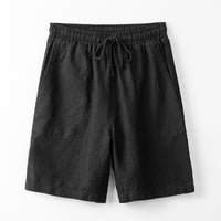 Summer Japanese Linen Men's Shorts Casual Beach Straight Short Pants