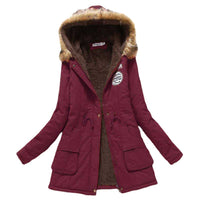Women's long sleeve lamb wool cotton coat
