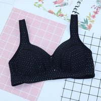 New Bra Cotton Bowl Thin Vest Style Middle-Aged And Elderly Adjustable Large Size Vest Style Big Cup Underwear Without Steel Ring