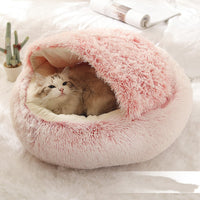 Soft Warm Velvet Cat Cave Nest Bed