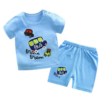 Children's cotton short sleeve suit