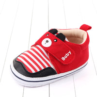 Baby stripe cartoon casual Velcro walking shoes