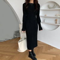 Pleated Design Elastic Waist Bag Hip Long Sleeves With Silver Group