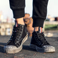 Black distressed casual shoes