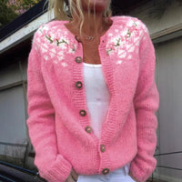 D Digital Printing Cardigan Knitted Coat Women's Early Spring And Autumn Coat
