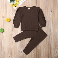 Solid children's lace sleeve toddler suit