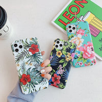 Retro literary flower leaf phone case