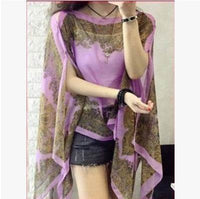 New retro cape silk scarf blouse