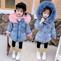 Winter plus girls denim jacket