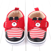 Baby stripe cartoon casual Velcro walking shoes