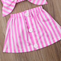Bandeau bow striped dress
