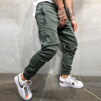 Solid color loose men's multi-pocket tooling pants