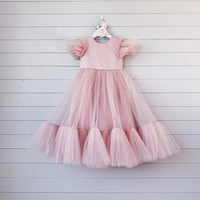 Girls' Birthday Princess Dress With Fluffy Yarn
