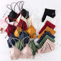 Fashion cross straps gather bra lace underwear set