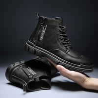High-top tooling men's boots British style desert shoes