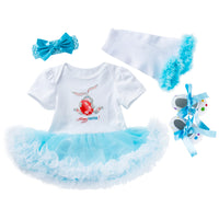 Newborn Children's Skirt Easter Short Sleeved Cartoon Rabbit Mesh Skirt