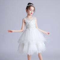 Fluffy dress skirt female flower children's wear