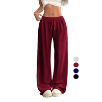 Womens Loose Casual Drawstring Sports Flare Wide-Leg Pants Womens Trousers