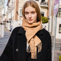 Water Ripple Pure Color Cashmere Warm Scarf