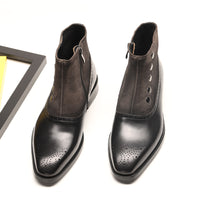 Cow Hair Rivet Trend Men's Shoes Martin Boots