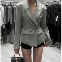 Women's Solid Color Fashion Western Style Temperament Coat