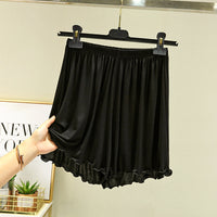 Summer High-waist Loose-fitting Skirt-trousers Capri Pants Wide-leg