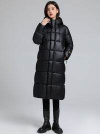 Women's Long Hooded Self-heating Graphene Cotton-padded Jacket