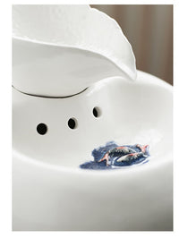 Pet Ceramic Automatic Cat Leaf Water Dispenser