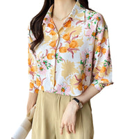 Flavor Printed Long Sleeve Tulip Shirt