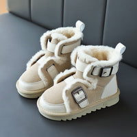 Genuine wool at the mouth of leather girl's short boots is antiskid