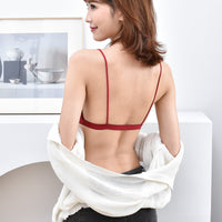 Triangle cup non-wireless bra ultra-thin silky gather