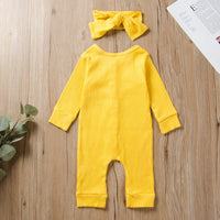 Long sleeve pit strip one-piece romper romper