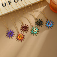 Stainless Steel Sun Pendant Necklace