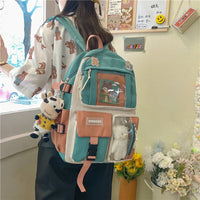 Elementary School High School Birthday Cute Large-capacity Contrast Color Backpack