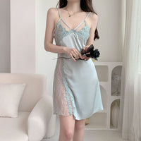 Pajamas Women's Silk Lace Slip Nightdress