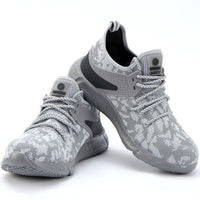 White Low-top Breathable Flying Woven Safety Shoes